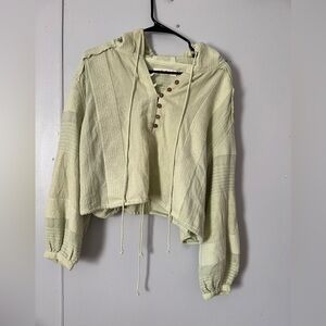 Free People Light Green Hooded Jacket